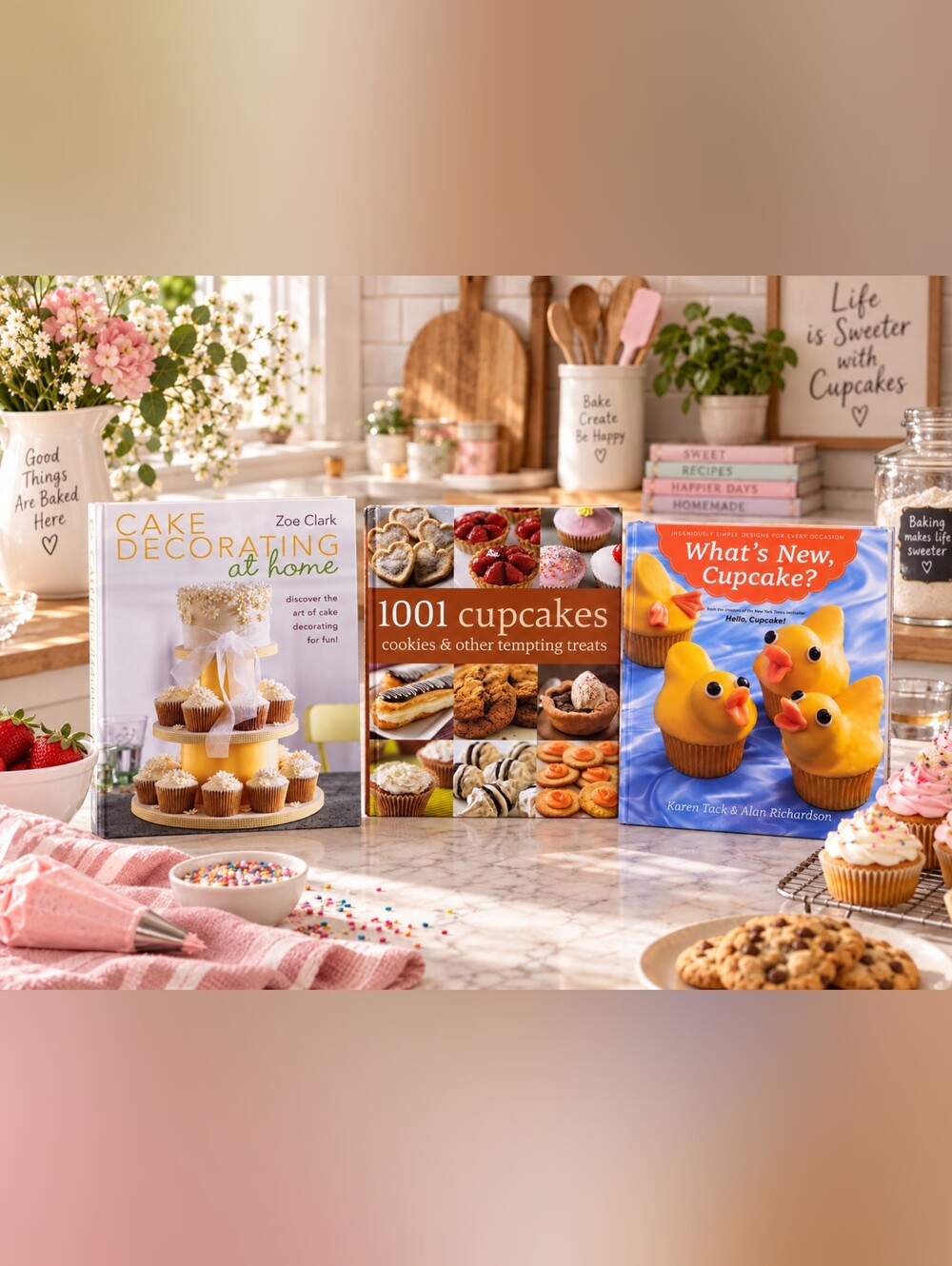 1001 Cupcakes Cookbook - Brown Cover